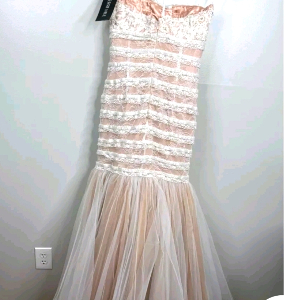 Sherri Hill Light Pink Strapless Ruched Gown - Picture 4 of 6